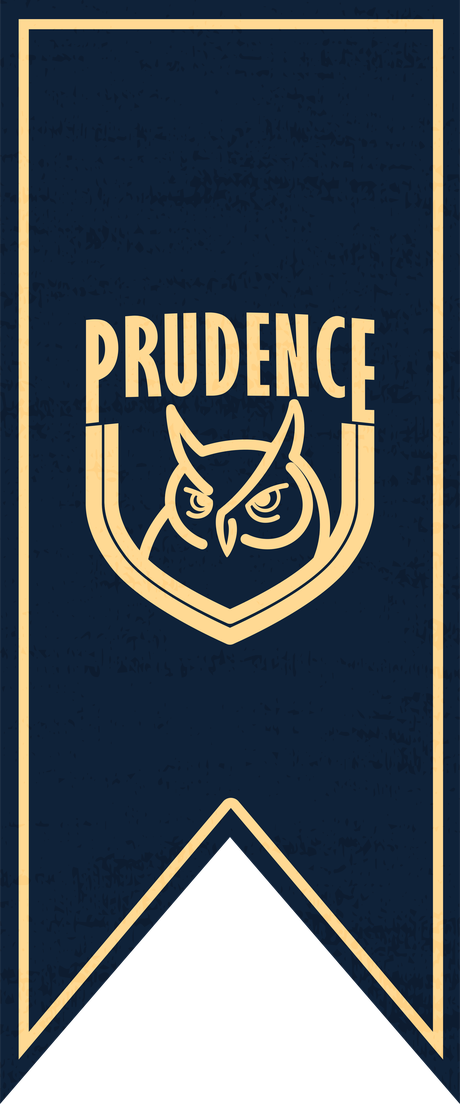 Bandeira azul da casa Prudence, com a coruja